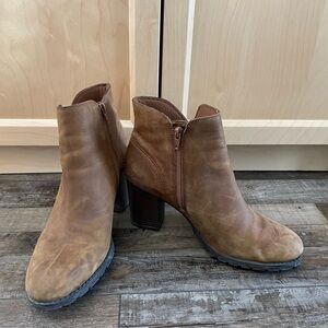 Clarks Leather, Heel Ankle Boots